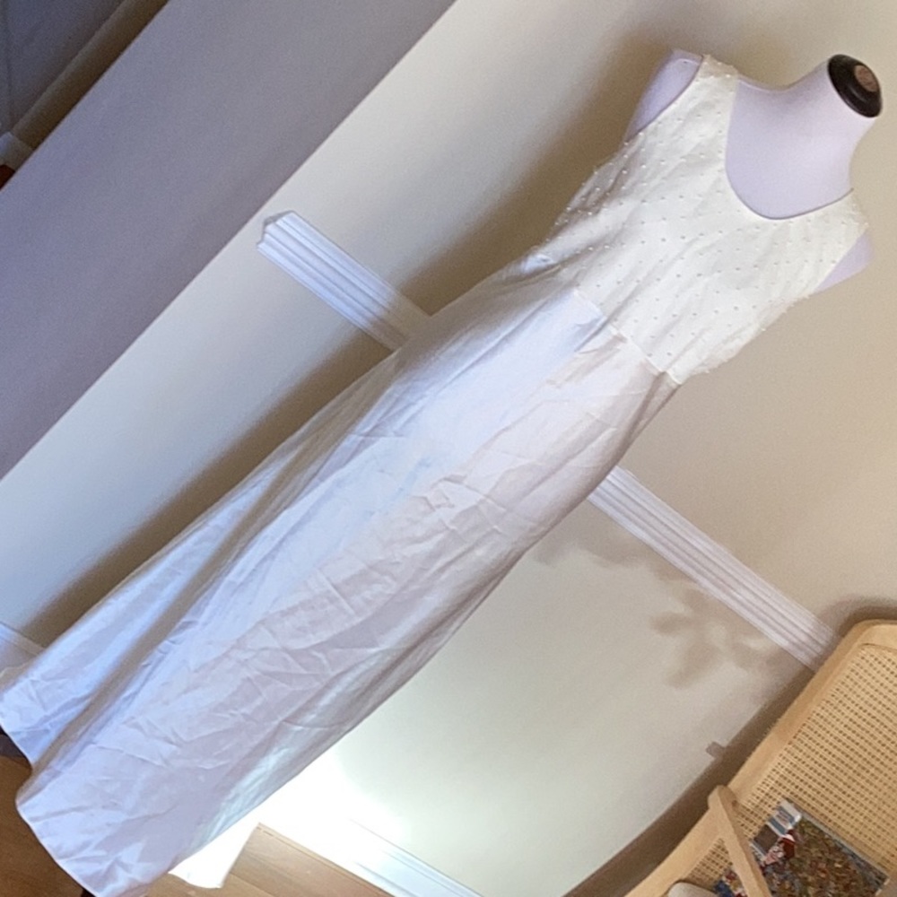 Victoria’s Secret ivory long sleeveless gown with seed pearls on bodice …
